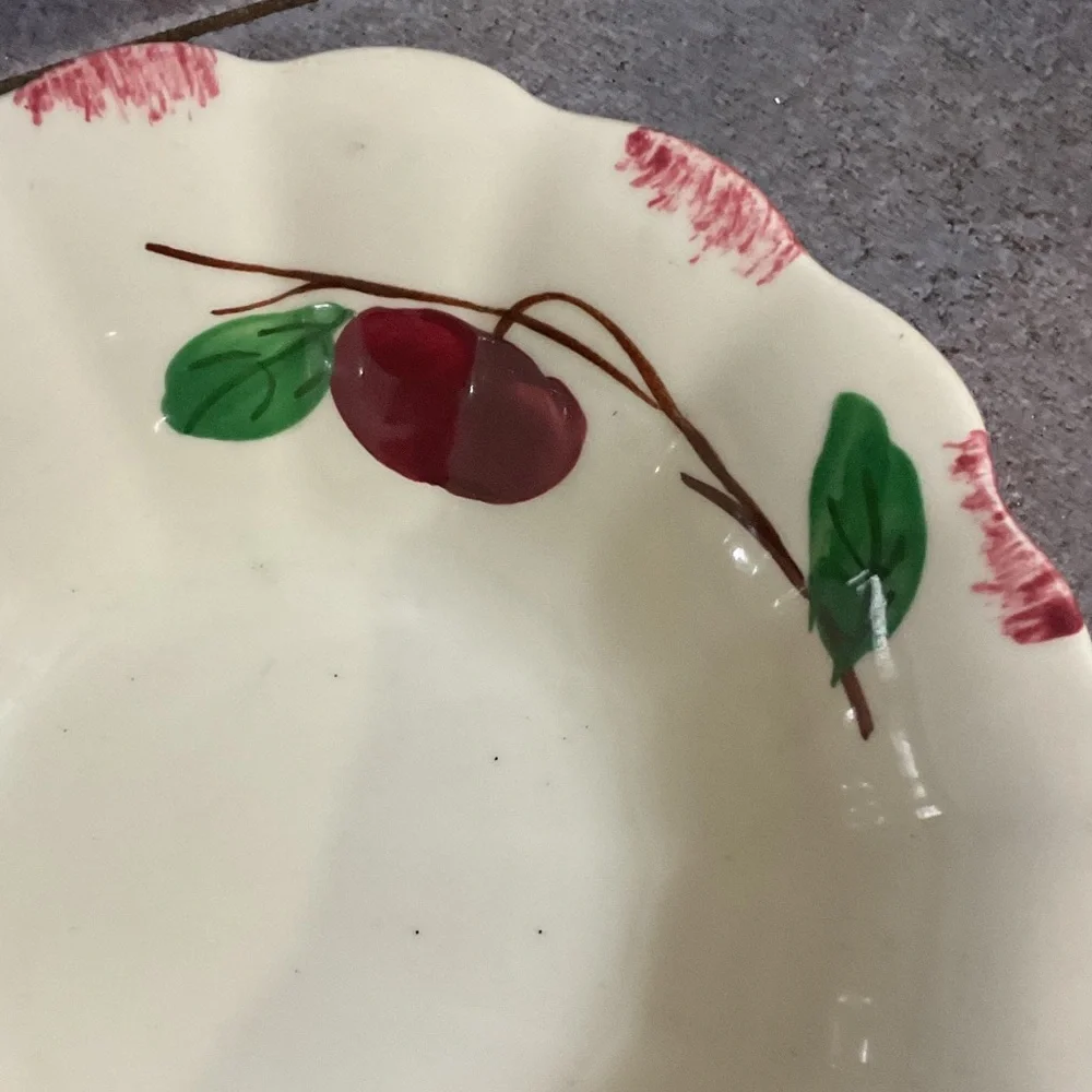 Decorative Cream and Red Fruit Bowl